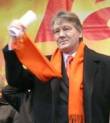 Wiktor Juschtschenko während der "Orangen Revolution" in Kiew